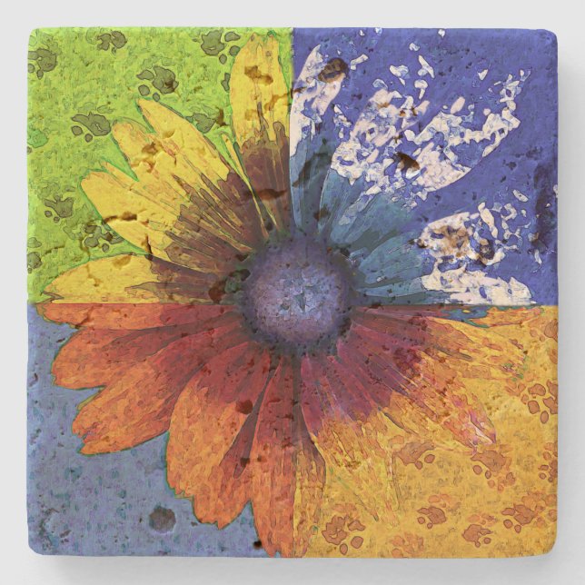 Porta copos de pedra "Daisy for All Seasons" (Frente)
