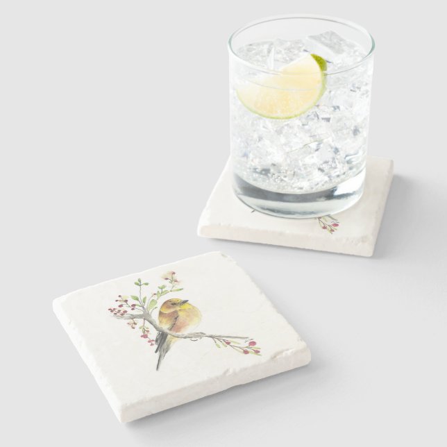 Porta copos de Pedra de Arte Americana Goldfinch W (Lateral)