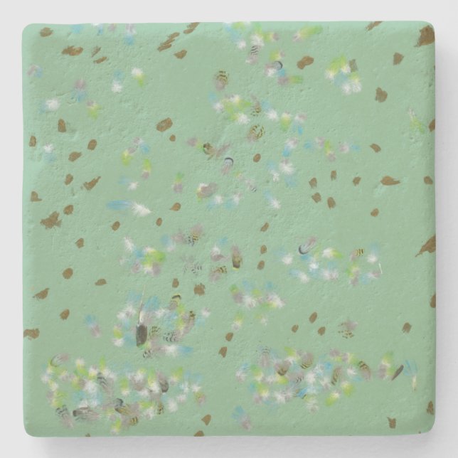 Porta copos de Pedra de Aves Florestais (Frente)