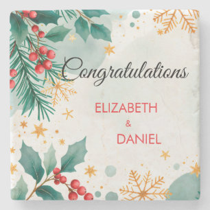 Porta copos de Pedra de Casamento de Natal Waterco