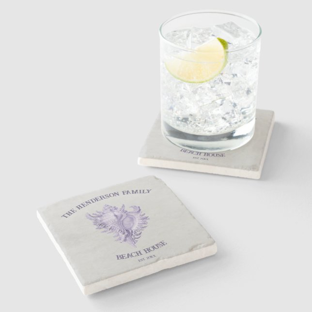 Porta copos de Pedra de Concha Roxa (Lateral)