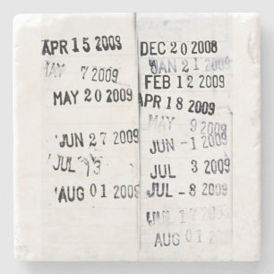 Porta copos de Pedra de Data da Biblioteca