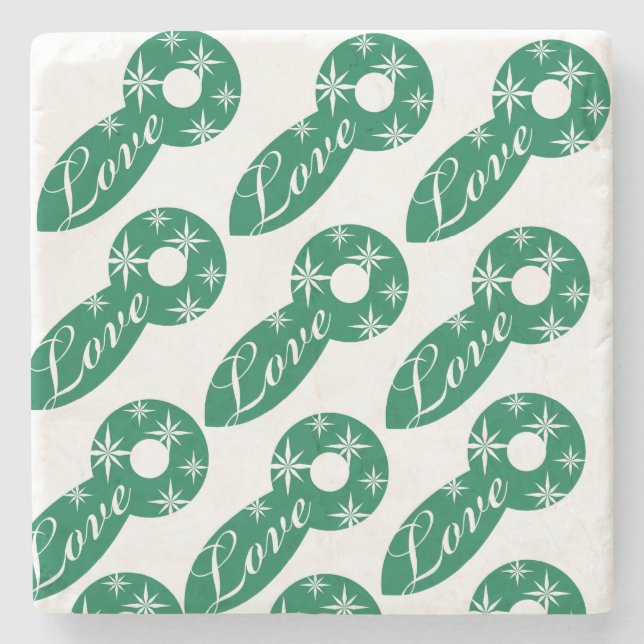 Porta copos de Pedra de Marble de Natal, Estrelas  (Frente)