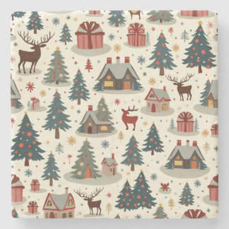 Porta copos de Pedra de Natal Bonita