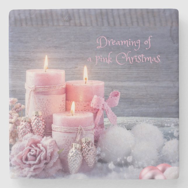 Porta copos de Pedra de Natal, Natal Rosa (Frente)