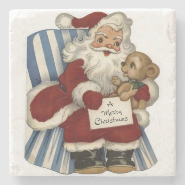 Porta copos de Pedra de Natal, Papais noeis (Frente)