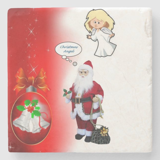 Porta copos de Pedra de Natal, Papais noeis (Frente)