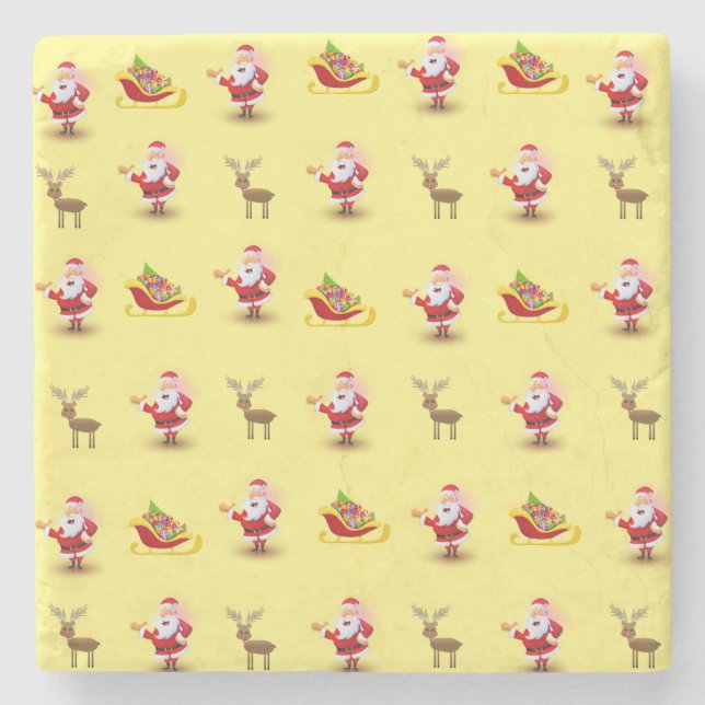 Porta copos de Pedra de Natal, Papais noeis (Frente)