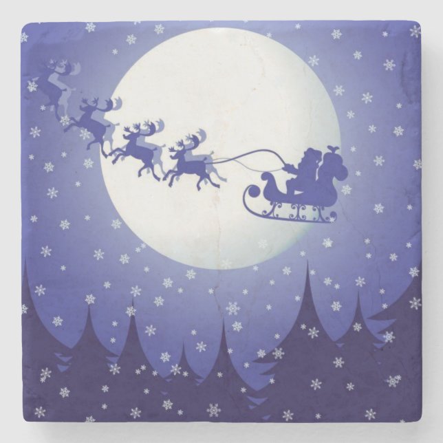 Porta copos de Pedra de Natal, Papais noeis (Frente)