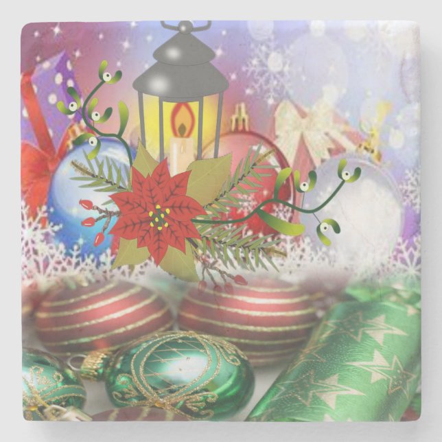 Porta copos de Pedra de Natal, Vela de Natal (Frente)