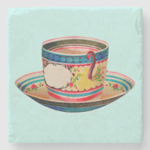 Porta copos DE PEDRA DE TEACUP DE VINTAGEM