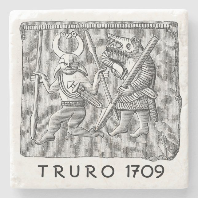 Porta copos de pedra de Truro 1709 (Frente)