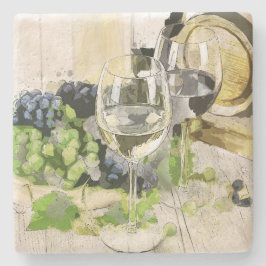 Porta copos de pedra de Uvas e Óculos