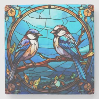 Porta copos de pedra de vidro contida