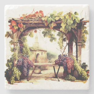 Porta copos de pedra de vinhedo