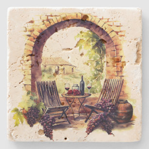 Porta copos de pedra de vinhedo