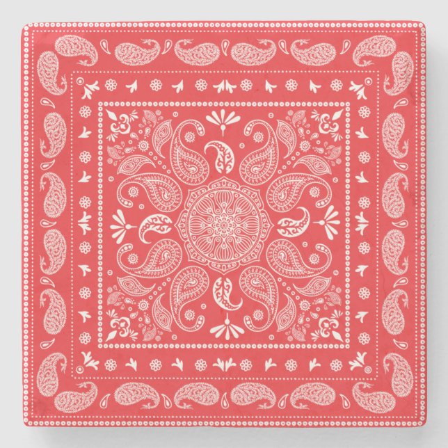 Porta copos de pedra Design-1 da Paisley (Frente)