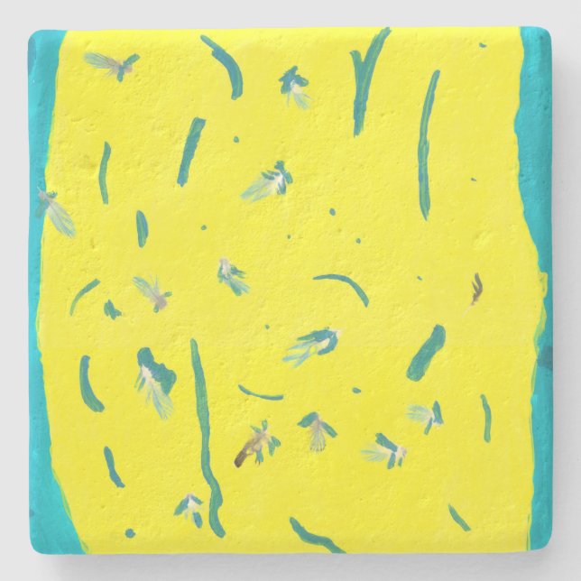 Porta copos de Pedra Divertida de Verão (Frente)