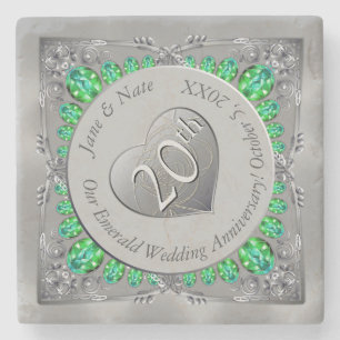 Porta copos de Pedra do Aniversário do Emerald