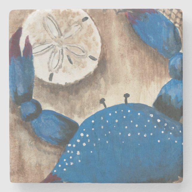 Porta copos de Pedra do Caranguejo e do Sanddolar (Frente)