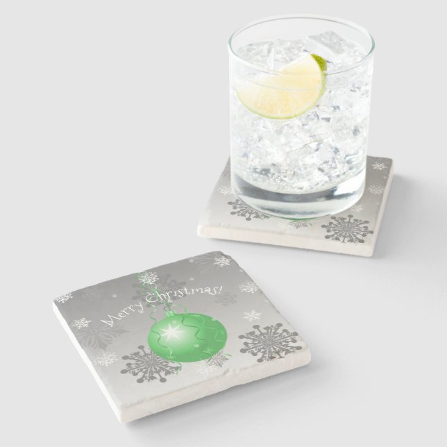 Porta copos de pedra do Enfeites de natal verde (Lateral)