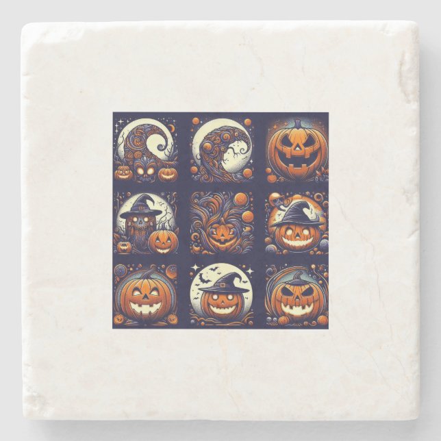 Porta copos de Pedra do Halloween (Frente)