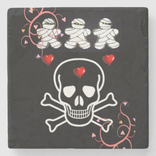 Porta copos de Pedra do Halloween Marble, Caveira