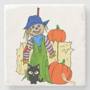 Porta copos de Pedra do Halloween Marble, Espantal