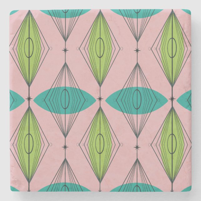 Porta copos de Pedra do Marble do Ogee Rosa Atômic (Frente)