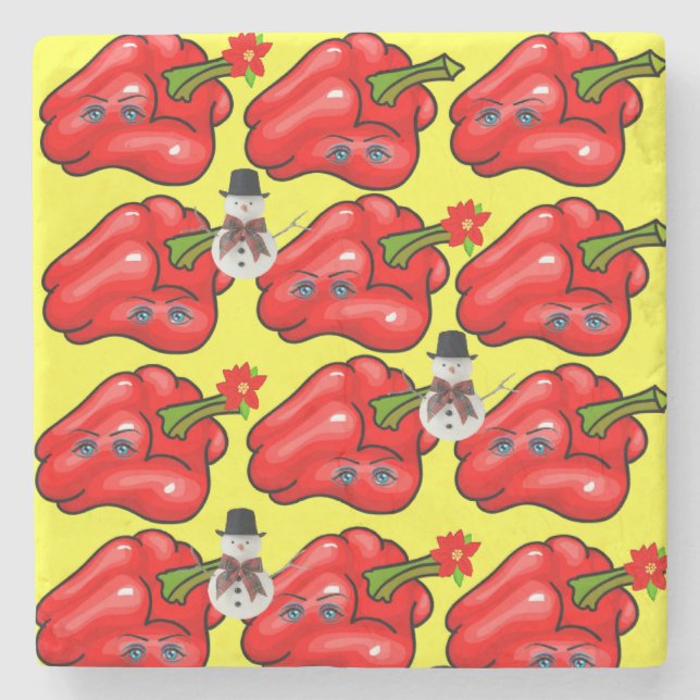 Porta copos de Pedra do Mármaco de Natal, Pepper V (Frente)