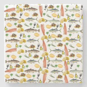 Porta copos de Pedra do Mármore de Peixe