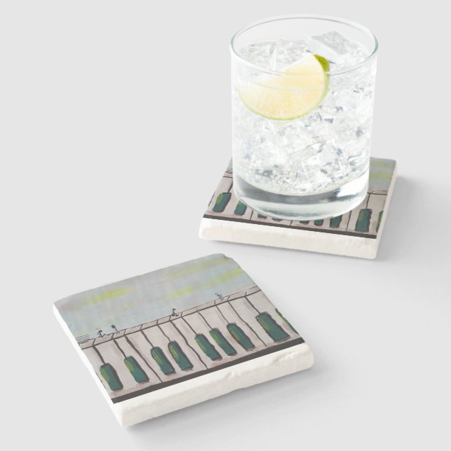 Porta copos de Pedra do Piano Pessoas (Lateral)