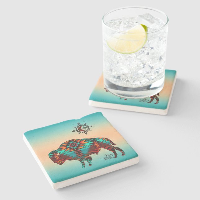 Porta copos de Pedra do Sudoeste de Buffalo (Lateral)