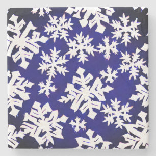 Porta copos de Pedra em Flocos de Neve