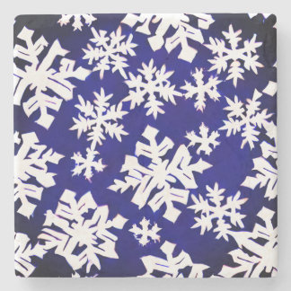 Porta copos de Pedra em Flocos de Neve