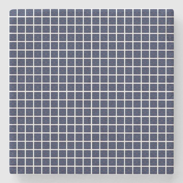 Porta copos de Pedra Geométrica Azul (Frente)