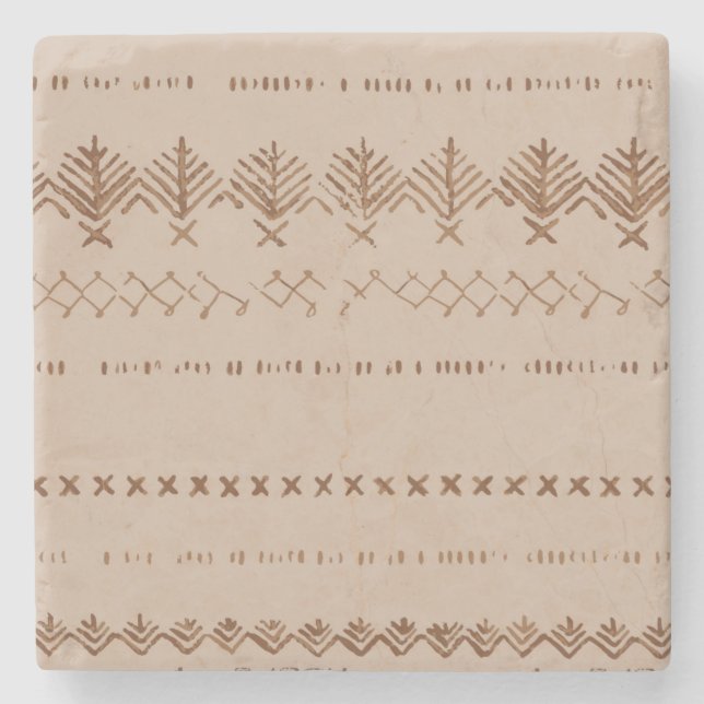 Porta copos de pedra geométrica da fronteira triba (Frente)