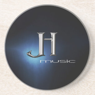 Porta copos de pedra - Logotipo de música JH