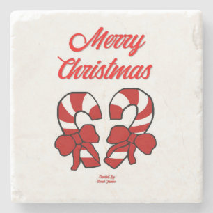Porta copos de Pedra Marble Candy de Natal