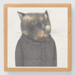 PORTA COPOS de Pedra Marble CAT MAID DA LADY