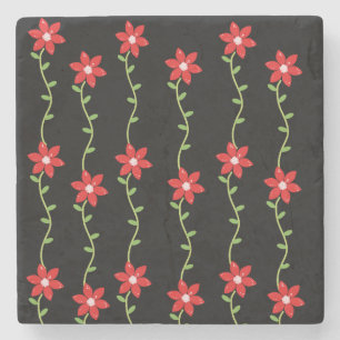 Porta copos de Pedra Marble de Natal, Poinsettia