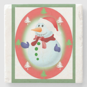 Porta copos de Pedra Marble de Natal, Snowman