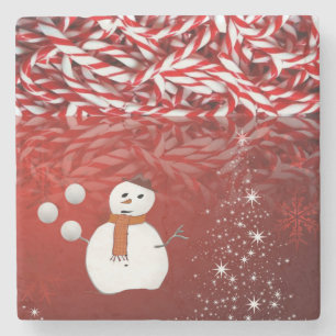 Porta copos de Pedra Marble de Natal, Snowman
