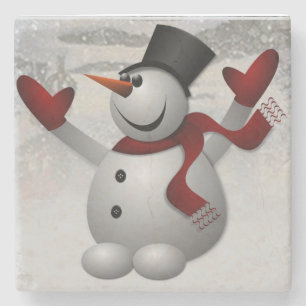 Porta copos de Pedra Marble de Natal, Snowman