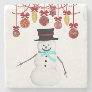 Porta copos de Pedra Marble de Natal, Snowman