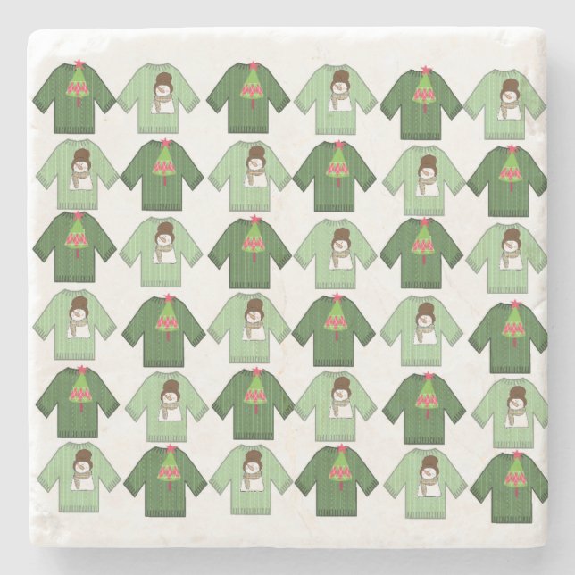 Porta copos de Pedra Marble, doce de Natal (Frente)