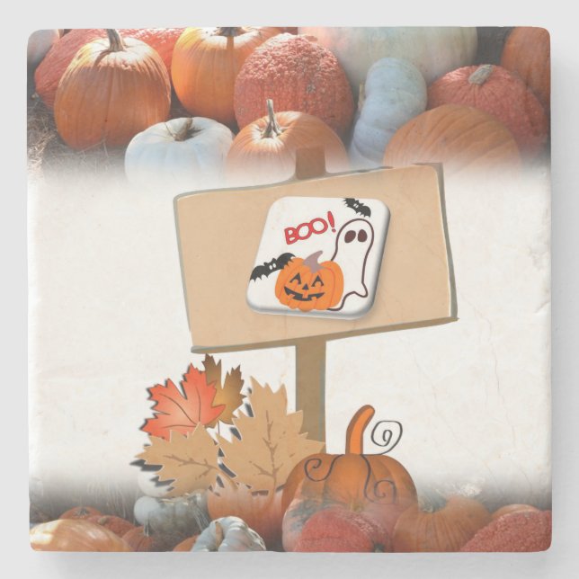 Porta copos de Pedra Marble Halloween (Frente)