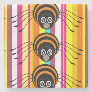 Porta copos De Pedra Marble Halloween, Aranha