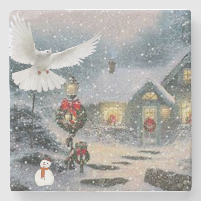 Porta copos de Pedra Marble no Natal (Frente)