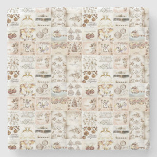 Porta copos de Pedra Marble no Natal